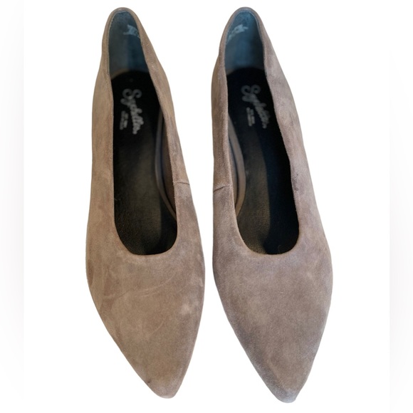 Gray Suede Seychelles Block Heels Sz 8 - Picture 2 of 4